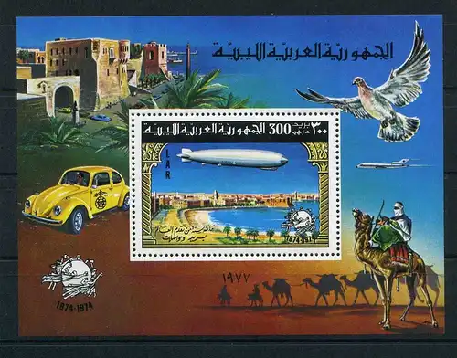 Libyen Block 25 A postfrisch Zeppelin #GO526