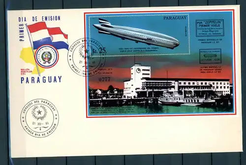 Paraguay Block 371 Zeppelin Ersttagesbrief/FDC #GO649
