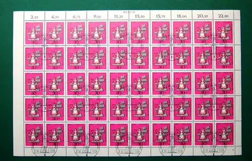 Berlin 50er Bogen 350 gestempelt Formnummer 2 Zudruck Berlin #BW2238