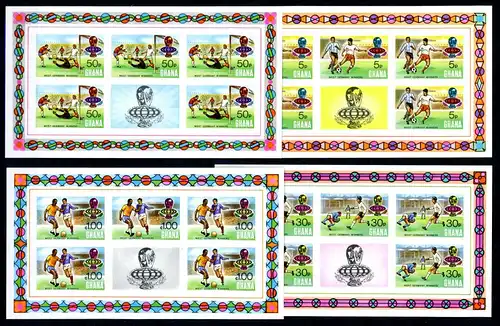 Ghana Kleinbogensatz 581 B-584 B postfrisch Fußball WM 1974 #GE592