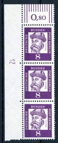 Berlin 201 postfrisch im 3er Streifen #IU931