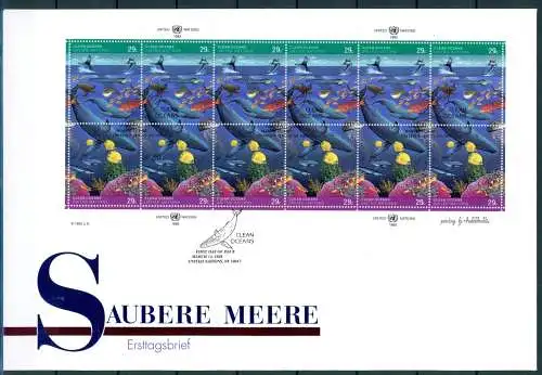 UNO New York 627-28 Saubere Meere Ersttagesbrief/FDC #IX301