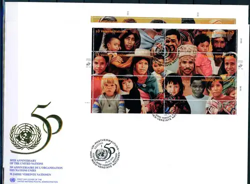 UNO Wien UNPA 190-201 Menschenrechte Ersttagesbrief/FDC #IX305