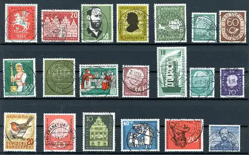 Bund Lot mit 20 Marken aus 1952-60 gestempelt #IU932