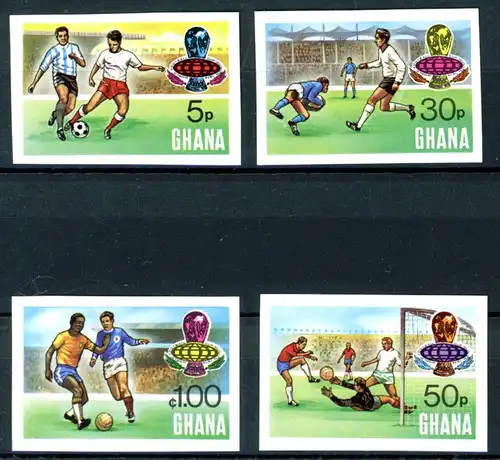 Ghana 564-567 B postfrisch Fußball WM 1974 #GE432