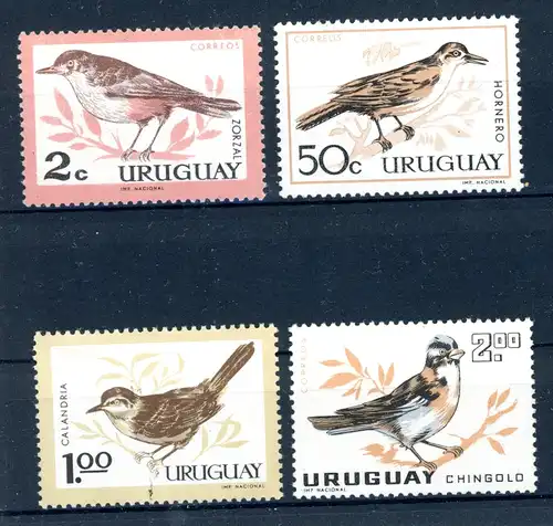 Uruguay 955-58 postfrisch Vögel #JD205