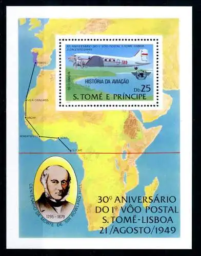 Sao Tome e Principe Block 35 A postfrisch Flugzeuge #GI127