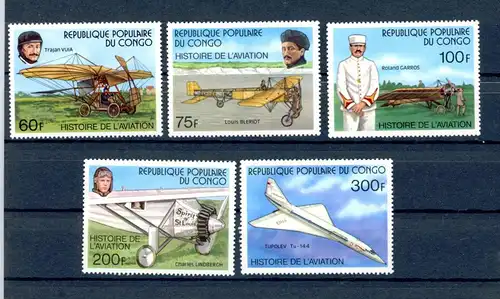 Kongo Brazzaville 593-597 postfrisch Flugzeuge #GI130