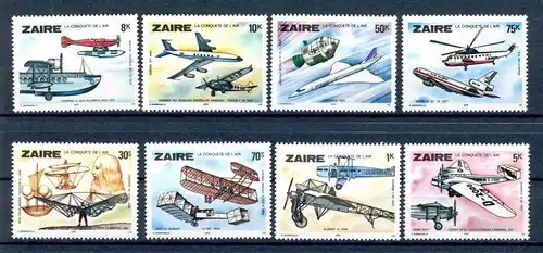 Zaire (Kongo) 580-587 postfrisch Flugzeug, Zeppelin #GI132