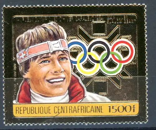 Zentralafrika Goldmarke 1069 postfrisch Olympia 1984 Sarajevo #HL059