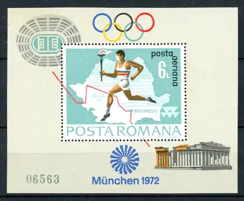 Rumänien Block 93 postfrisch Olympia 1972 München #HL062