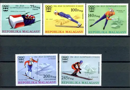 Madagaskar 767-71 postfrisch Olympia 1976 Innsbruck #HL064