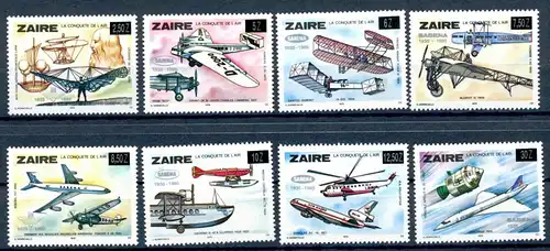 Zaire (Kongo) 580-587 postfrisch Flugzeuge #GI222
