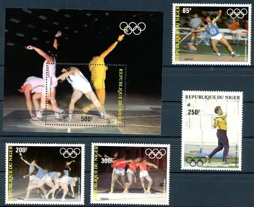 Niger 846-850 + Bl 40 postfrisch Olympia #HL101