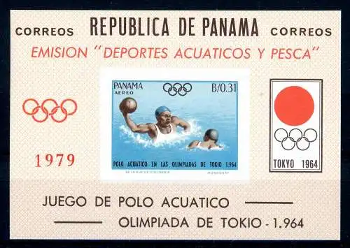 Panama Block 22 postfrisch Olympia Wasserball #IU988