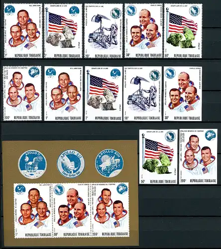 Togo 808-813 A+B + Block 49 postfrisch Raumfahrt Apollo 13 #GF635