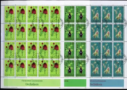 Liechtenstein Kleinbogen 1301-1303 gestempelt Blumen, Blüten #JG514