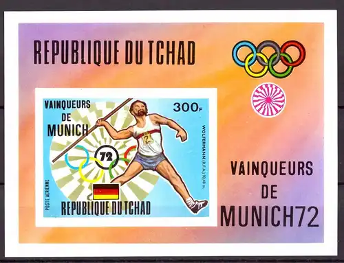 Tschad Block 54 B postfrisch Olympiade 1972 München #HL133