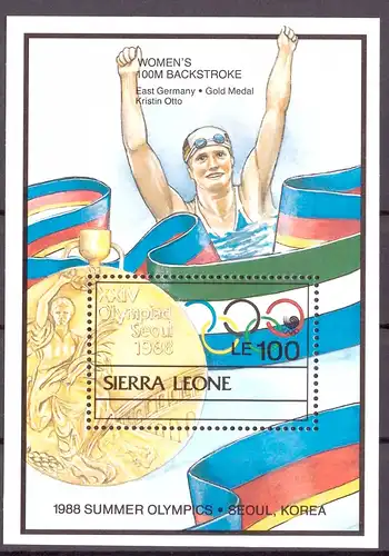 Sierra Leone Block 96 postfrisch Olympia 1988 Seoul #HL165