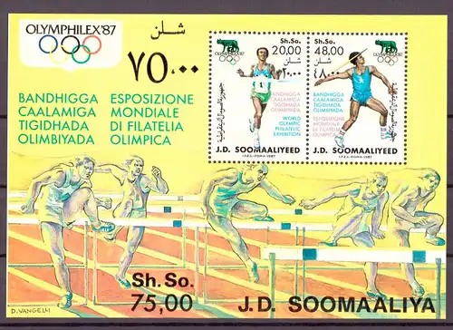 Somalia Block 23 postfrisch Olymphilex 1987 #HL166