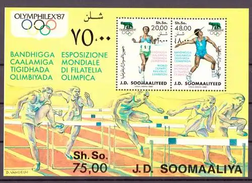 Somalia Block 23 postfrisch Olymphilex 1987 #HL166