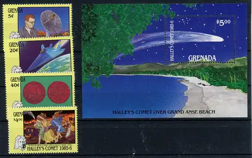 Grenada Block 156 und 1462-1466 postfrisch Raumfahrt #GB348