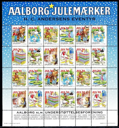 Dänemark - Aalborg Kleinbogen Weihnachtsmarken 1993 postfrisch #IX335