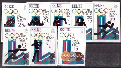 Belize 501-508 B postfrisch Olympiade 1980 Lake Placid #HL173