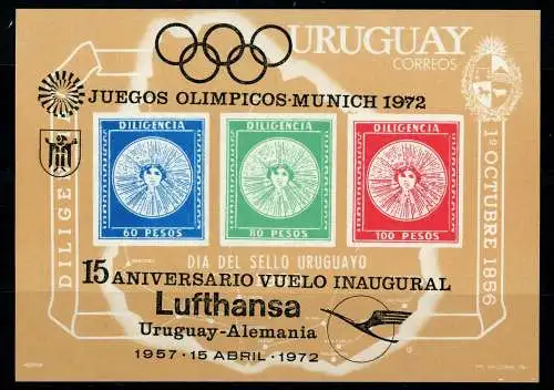 Uruguay Block 15 postfrisch Olympia #HL207