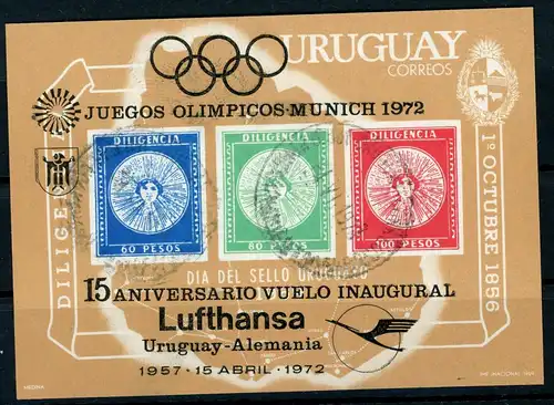 Uruguay Block 15 gestempelt Olympia #HL208