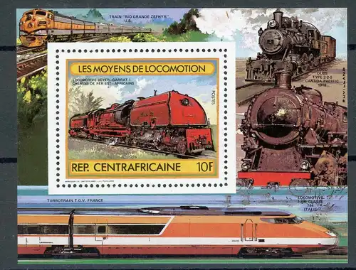 Zentralafrikanische Republik Block 175 postfrisch Eisenbahn #IU838