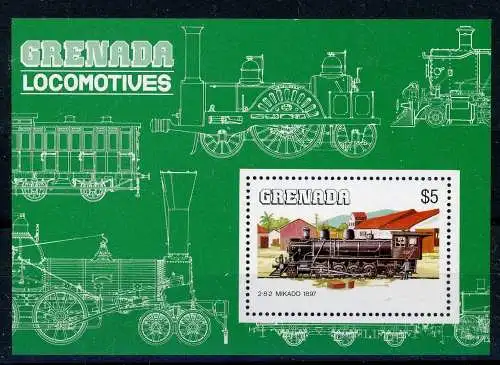 Grenada Block 133 postfrisch Eisenbahn #IU840