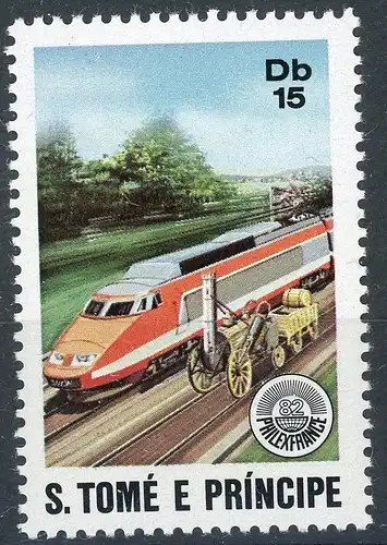 St. Tomé und Principe 762 postfrisch Eisenbahn #IU843