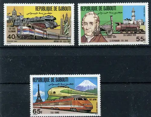 Dschibuti 300-302 postfrisch Eisenbahn #IU845