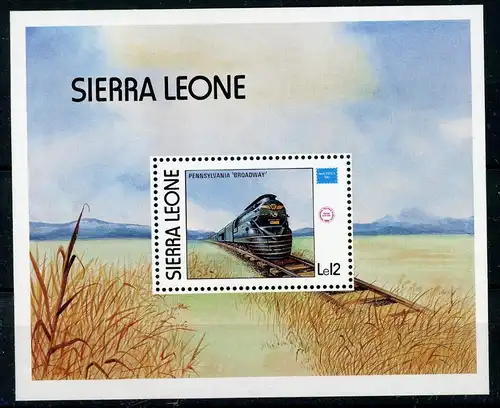 Sierra Leone Block 46 postfrisch Eisenbahn #IU850