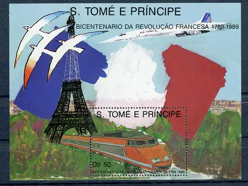 Sao Tomé und Principe Block 190 mit Falz Eisenbahn #IU856