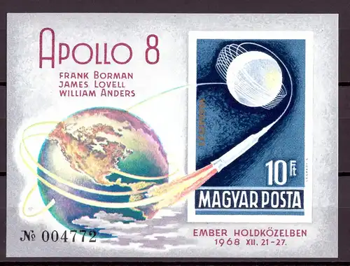 Ungarn Block 68 B postfrisch Raumfahrt Apollo #GB359