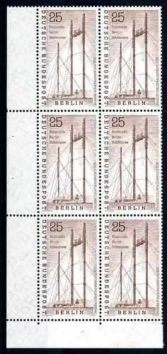 Berlin 6er Block 157 postfrisch Eckrand unten links #OZ1793