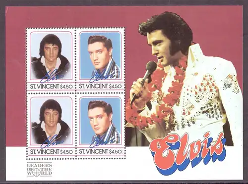St. Vincent Block 48 postfrisch Elvis Presley #IN222