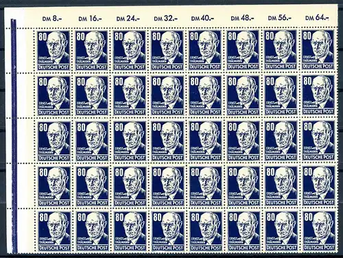 DDR 40er Bogenteil 339 x b postfrisch #O5757