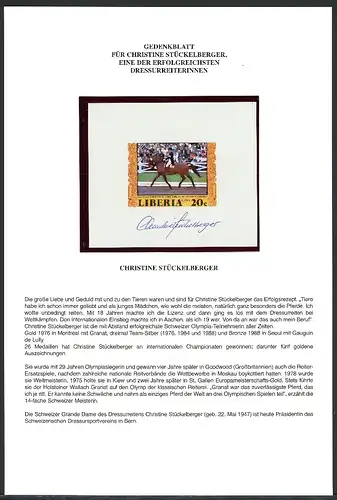 Liberia 1034 postfrisch mit Autogramm Chr. Stückelberger #IX347