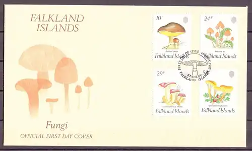 Falkland Inseln 468-471 Pilze Ersttagesbrief/FDC #IF456