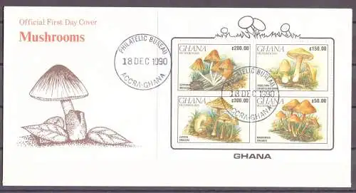 Ghana Block 165 Pilze Ersttagesbrief/FDC #IF457