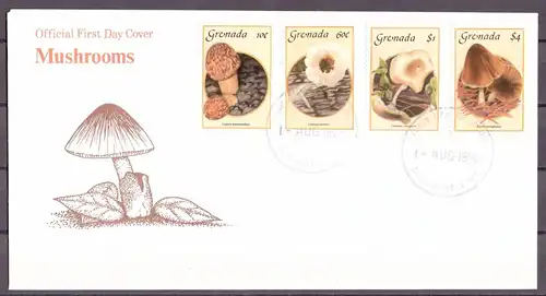 Grenada 1491-1494 Pilze Ersttagesbrief/FDC #IF459