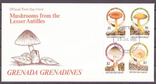 Grenada/ Grenadinen 771-74 Pilze Ersttagesbrief/FDC #IF462