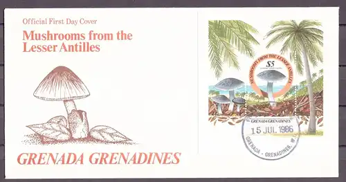 Grenada/ Grenadinen Block 111 Pilze Ersttagesbrief/FDC #IF463