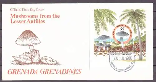 Grenada/ Grenadinen Block 111 Pilze Ersttagesbrief/FDC #IF463