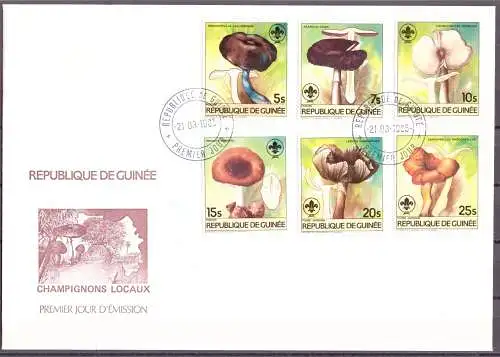 Guinea 1019-24 Pilze Ersttagesbrief/FDC #IF464