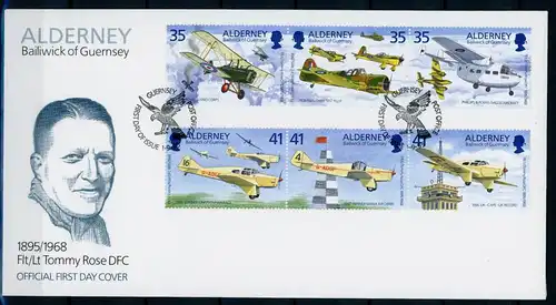 Alderney 83-88 Flugzeuge Ersttagesbrief/FDC #GI590