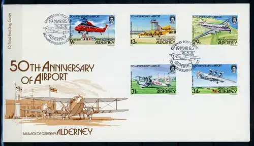 Alderney 18-32 Flugzeuge Ersttagesbrief/FDC #GI591